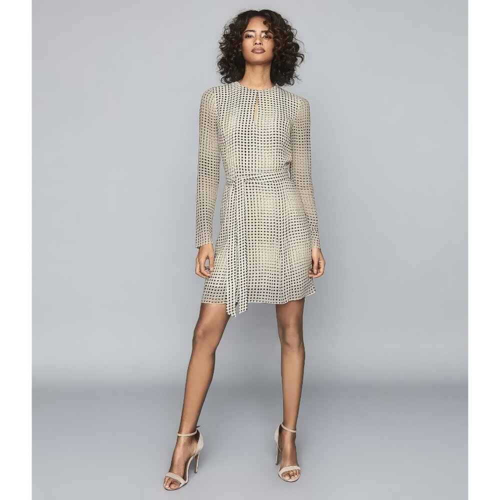 REISS Elissa Spot Printed Mini Dress